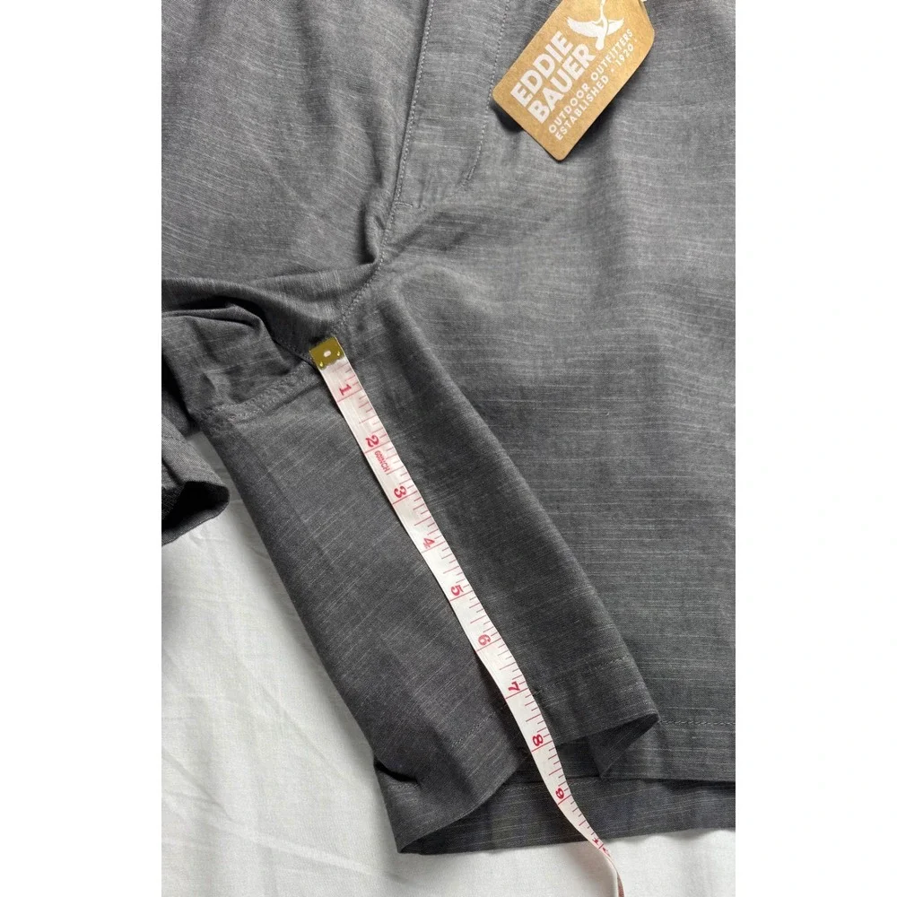 Eddie Bauer Mr Camano Short 2.0 Solid Mens 44 Gray Classic Fit Cotton Shorts NEW
